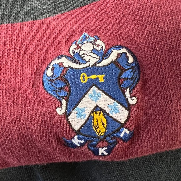 Vintage Rugby Preppy Oversized Color-Block Collared Long Sleeve Barbarian Shirt - Picture 7 of 9